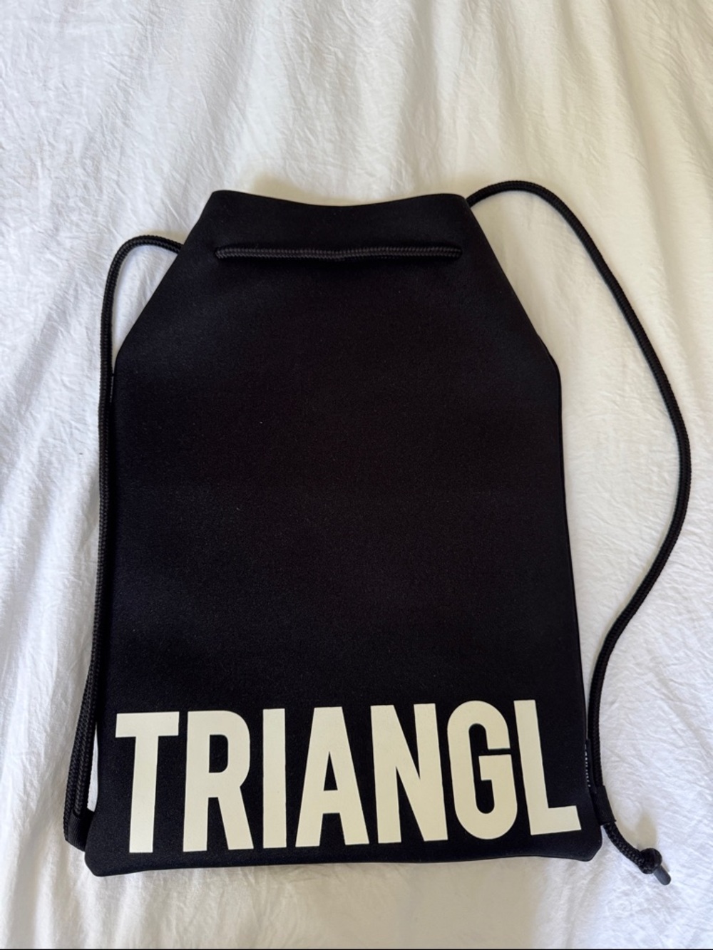 TRIANGL Black Logo Drawstring Backpack